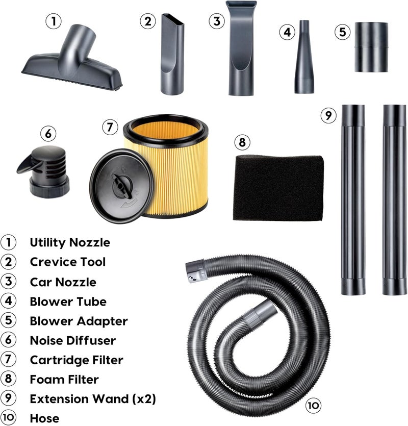 Vacmaster Blue Line 12-Gallon* 5 Peak HP† Wet/Dry Vacuum with Detachable Blower VBV1210 - Image 2